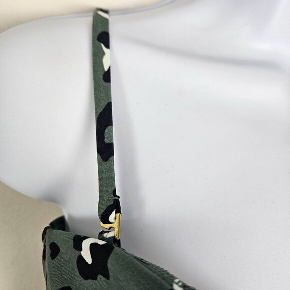 Kona Sol Womens Small Green Leopard Tankini Removable Straps Sweetheart Neckline - Picture 7 of 11